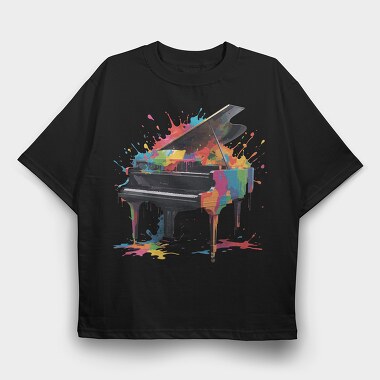 Piano Spalsh Colors, Tricou Oversize Barbati (Unisex)
