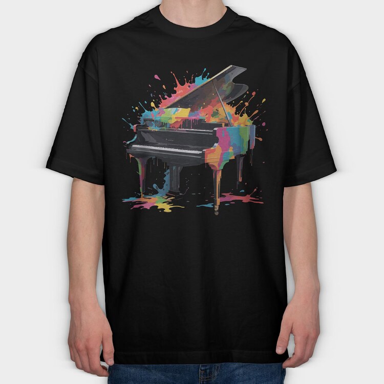 Piano Spalsh Colors, Tricou Oversize Barbati (Unisex)