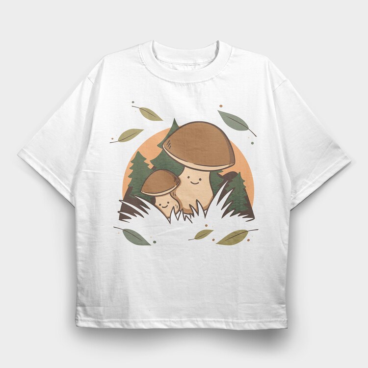 Cute Mushrooms, Tricou Oversize Barbati (Unisex)