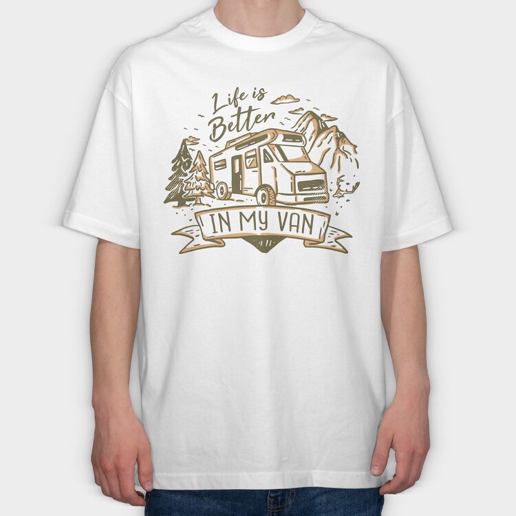 Life Is Better in My Van, Tricou Oversize Barbati (Unisex)