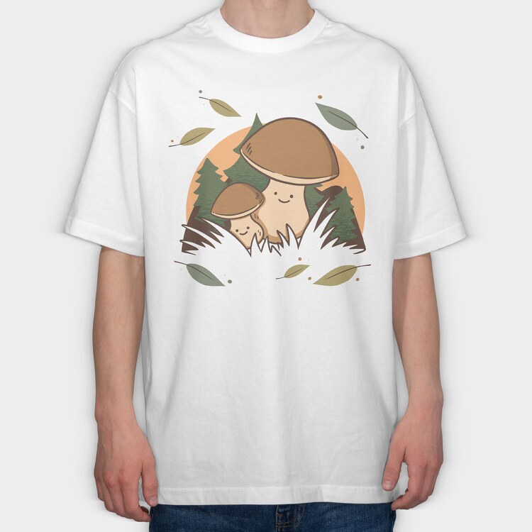 Cute Mushrooms, Tricou Oversize Barbati (Unisex)