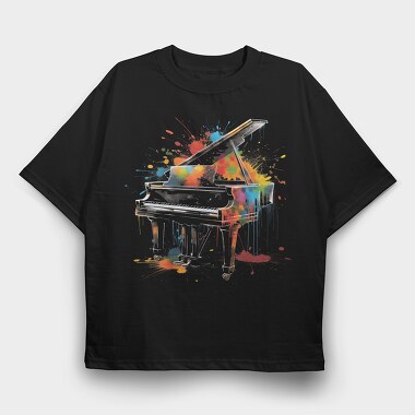 Piano, Tricou Oversize Barbati (Unisex)