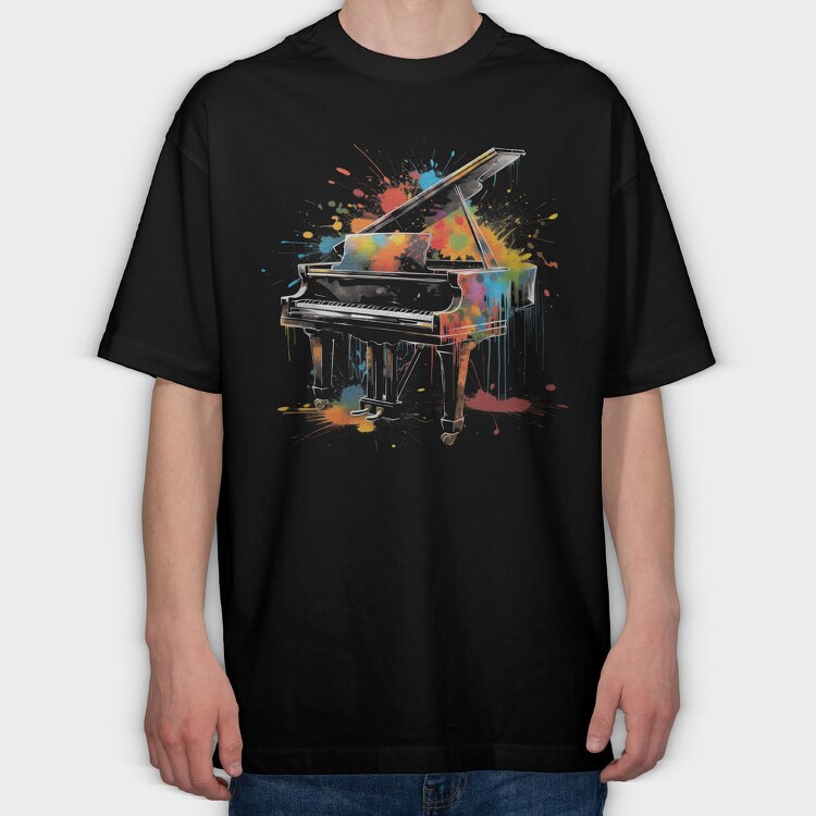 Piano, Tricou Oversize Barbati (Unisex)