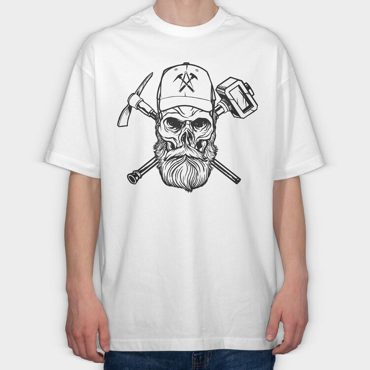 Skull Hammer, Tricou Oversize Barbati (Unisex)