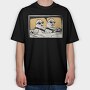 Pigeons Driving, Tricou Oversize Barbati (Unisex)