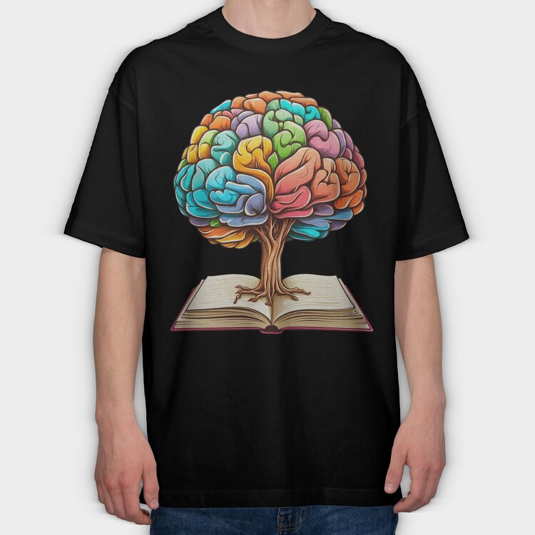 Brain Book, Tricou Oversize Barbati (Unisex)