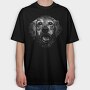 Golden Retriever Monochrome, Tricou Oversize Barbati (Unisex)