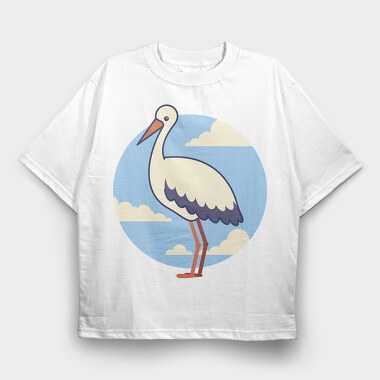 Cute Stork, Tricou Oversize Barbati (Unisex)