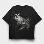 Pike Fish Monochrome, Tricou Oversize Barbati (Unisex)