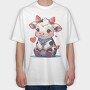 Cute Strawberry Cow, Tricou Oversize Barbati (Unisex)