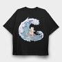 Cute Surfer Cat, Tricou Oversize Barbati (Unisex)