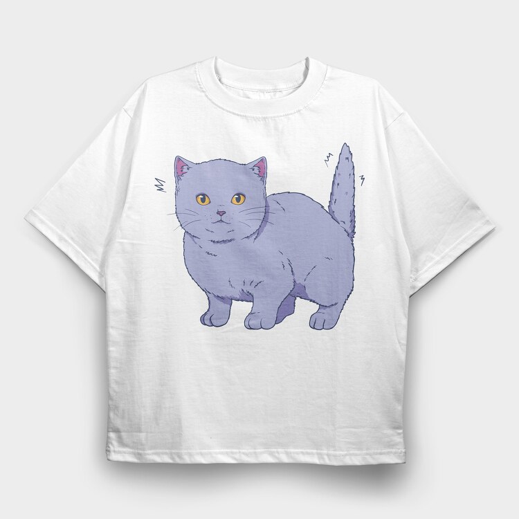 British Cat, Tricou Oversize Barbati (Unisex)