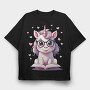 Cute Unicorn Reading, Tricou Oversize Barbati (Unisex)