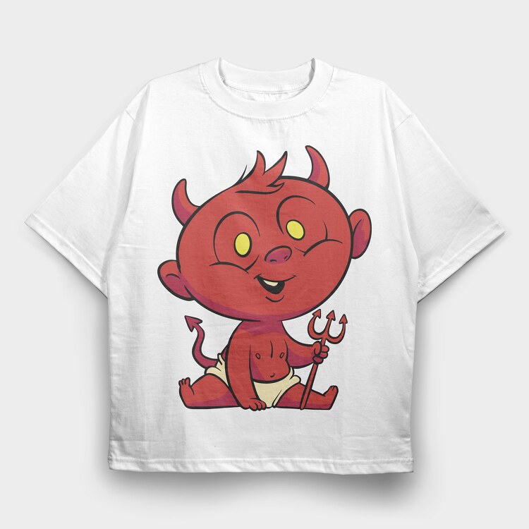 Cute Young Devil, Tricou Oversize Barbati (Unisex)