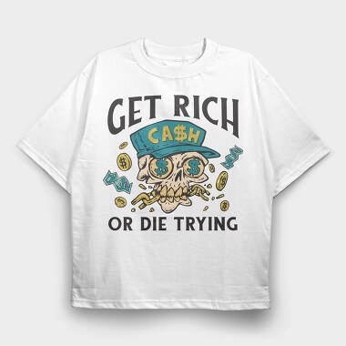 Skull Rich, Tricou Oversize Barbati (Unisex)