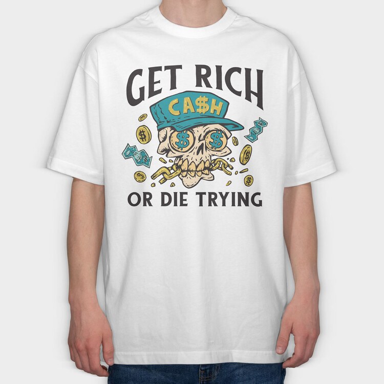 Skull Rich, Tricou Oversize Barbati (Unisex)