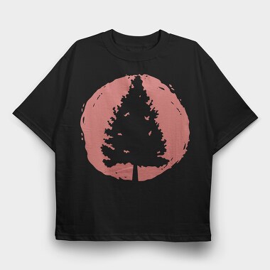 Pine Tree Sunset, Tricou Oversize Barbati (Unisex)