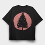 Pine Tree Sunset, Tricou Oversize Barbati (Unisex)