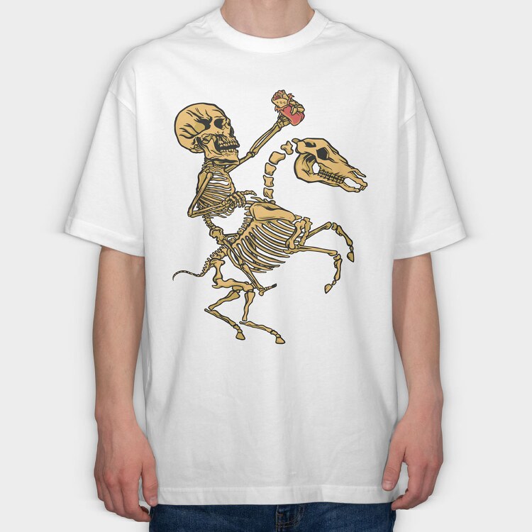 Skull Riding, Tricou Oversize Barbati (Unisex)