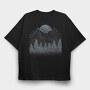 Lineal Mountains Pine Trees, Tricou Oversize Barbati (Unisex)