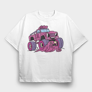 Pink Monster Truck, Tricou Oversize Barbati (Unisex)