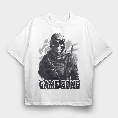 Skull Soldier Game, Tricou Oversize Barbati (Unisex)