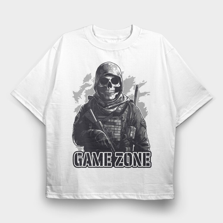 Skull Soldier Game, Tricou Oversize Barbati (Unisex)