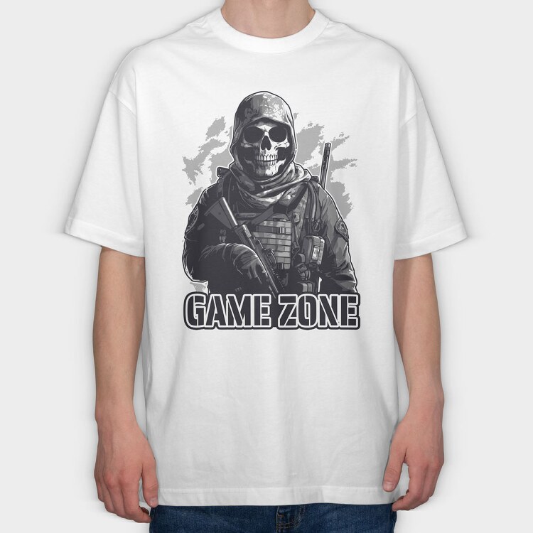 Skull Soldier Game, Tricou Oversize Barbati (Unisex)