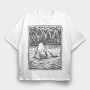 Lino Art Ghost Boat, Tricou Oversize Barbati (Unisex)