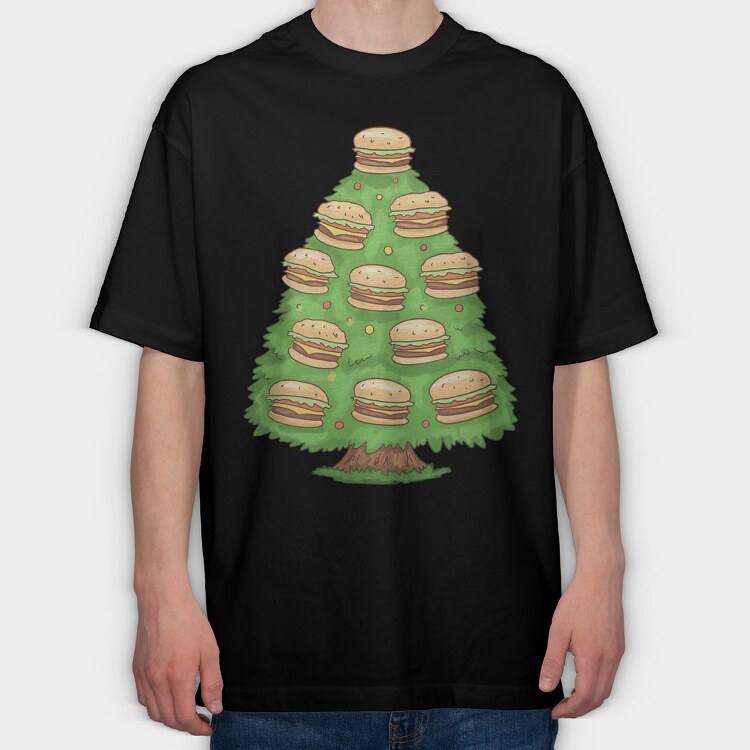 Burger Tree, Tricou Oversize Barbati (Unisex)