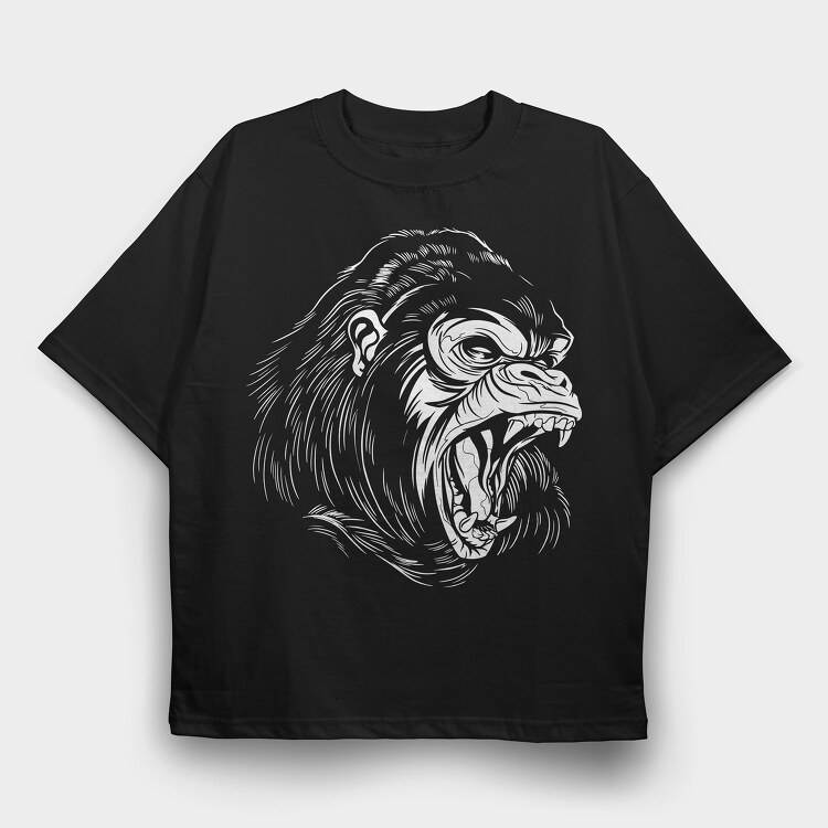 Gorilla Monochrome, Tricou Oversize Barbati (Unisex)