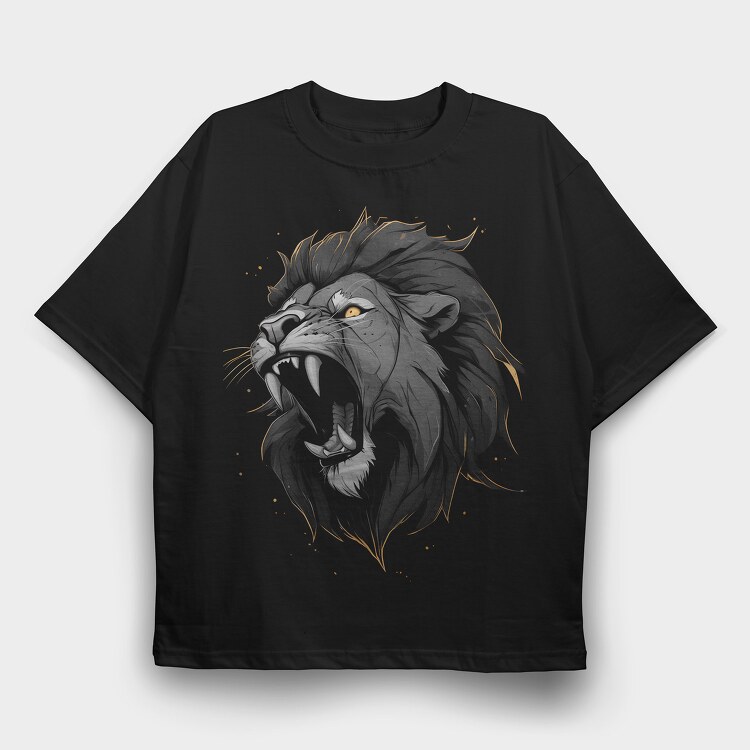 Lion Duotone, Tricou Oversize Barbati (Unisex)