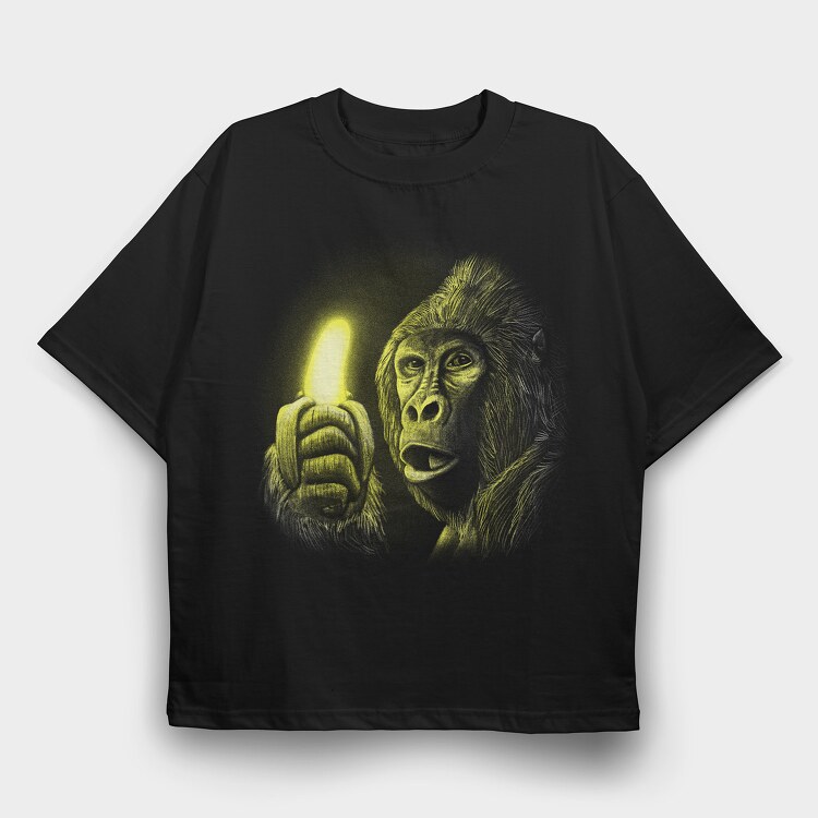 Gorilla Shining Banana, Tricou Oversize Barbati (Unisex)