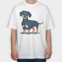 Dachshund, Tricou Oversize Barbati (Unisex)