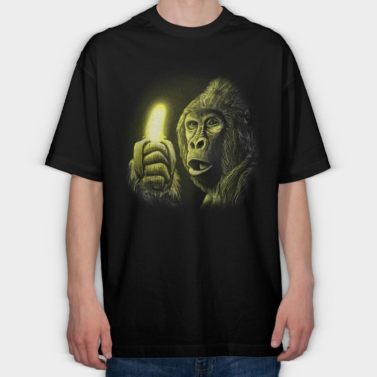 Gorilla Shining Banana, Tricou Oversize Barbati (Unisex)