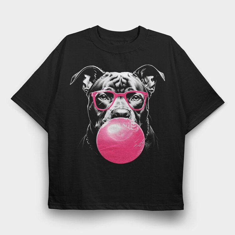 Pitbull Bubblegum, Tricou Oversize Barbati (Unisex)