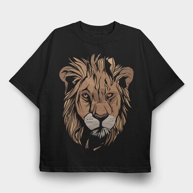 Lion Grunge, Tricou Oversize Barbati (Unisex)