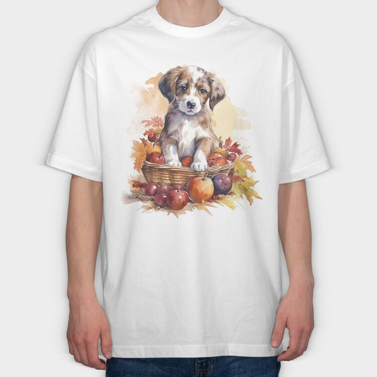 Watercolor Puppy, Tricou Oversize Barbati (Unisex)