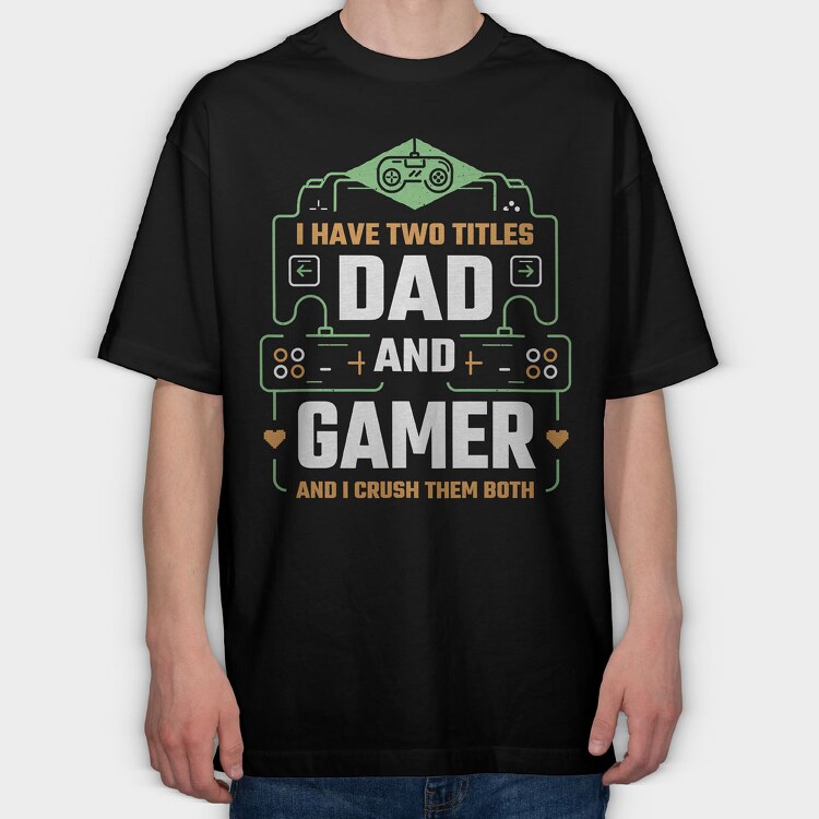 Dad Gamer, Tricou Oversize Barbati (Unisex)