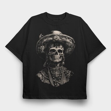 Skull Traditional, Tricou Oversize Barbati (Unisex)
