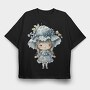 Blue Whimsical Girl, Tricou Oversize Barbati (Unisex)