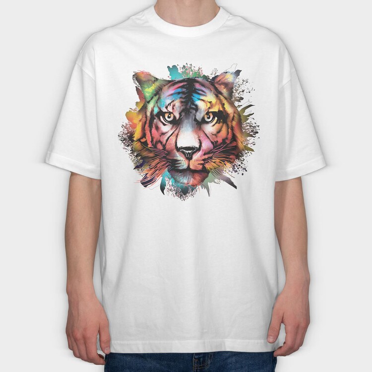 Watercolor Tiger, Tricou Oversize Barbati (Unisex)