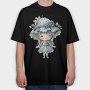 Blue Whimsical Girl, Tricou Oversize Barbati (Unisex)