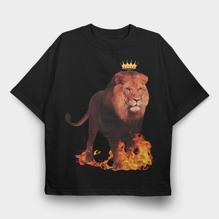 Lion Kingdom, Tricou Oversize Barbati (Unisex)