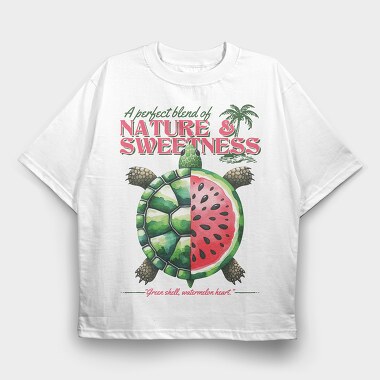 Watermelon Turtle, Tricou Oversize Barbati (Unisex)