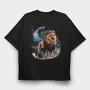 Lion Night Stars, Tricou Oversize Barbati (Unisex)