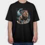 Lion Night Stars, Tricou Oversize Barbati (Unisex)
