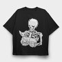 Skull With Cat, Tricou Oversize Barbati (Unisex)