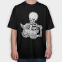 Skull With Cat, Tricou Oversize Barbati (Unisex)
