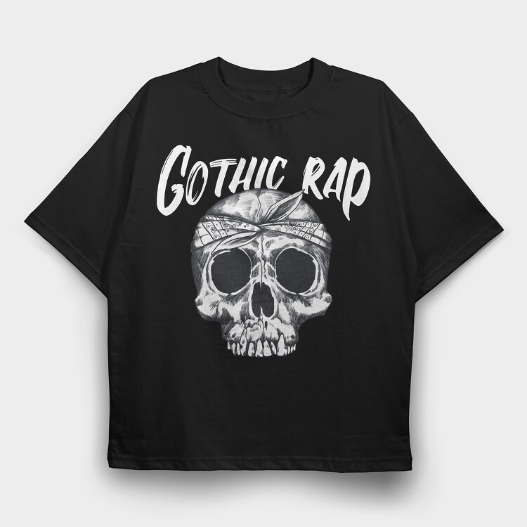 Gothic Rap Skull, Tricou Oversize Barbati (Unisex)